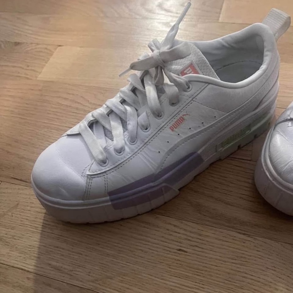 Puma White Sneakers with Subtle Hues